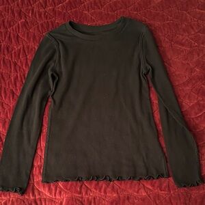 Classic Black Long Sleeve Kids Tee